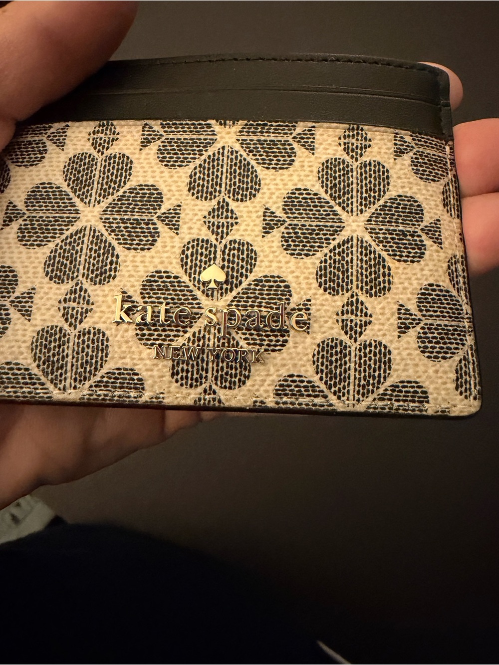 kate spade Cream & Black Floral Card Slot Wallet